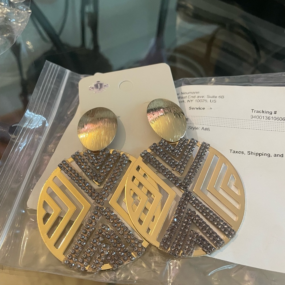 Gold and Silver Geometric Earrings